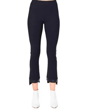 Olga Leather Step Tech Stretch Legging in Schwarz