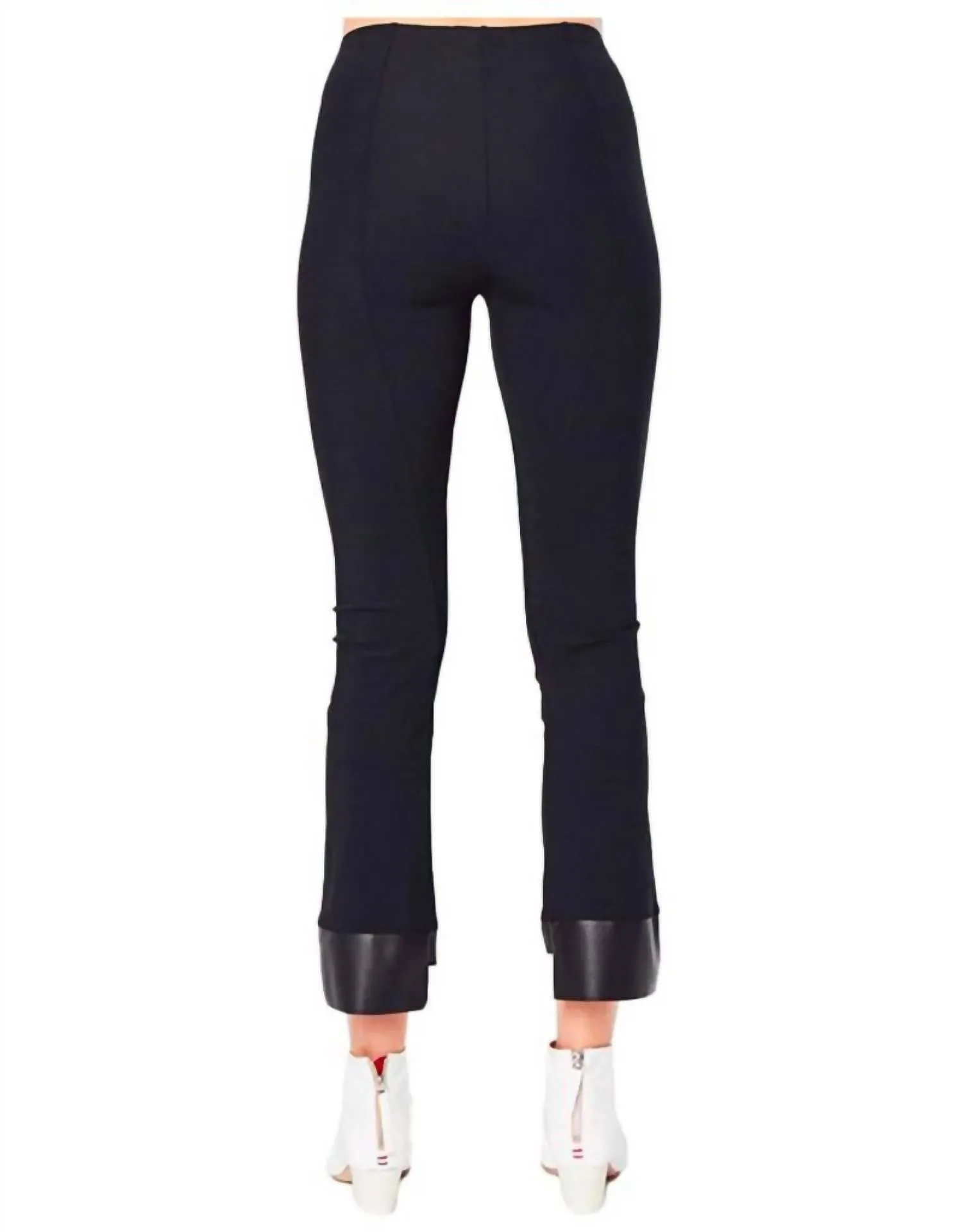 Olga Leather Step Tech Stretch Legging in Schwarz