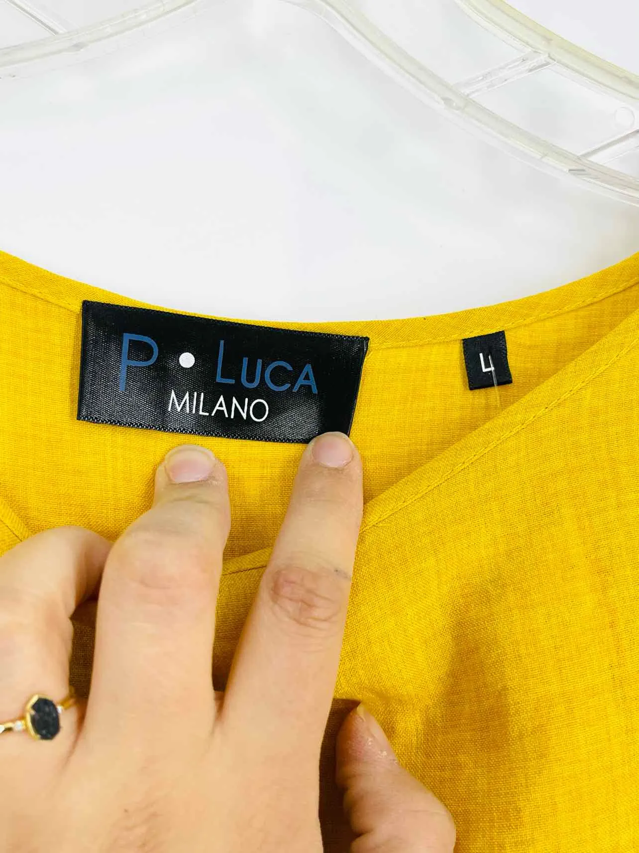 P. Luca Größe L Goldrute Hi-Lo Rüschen-Tunika