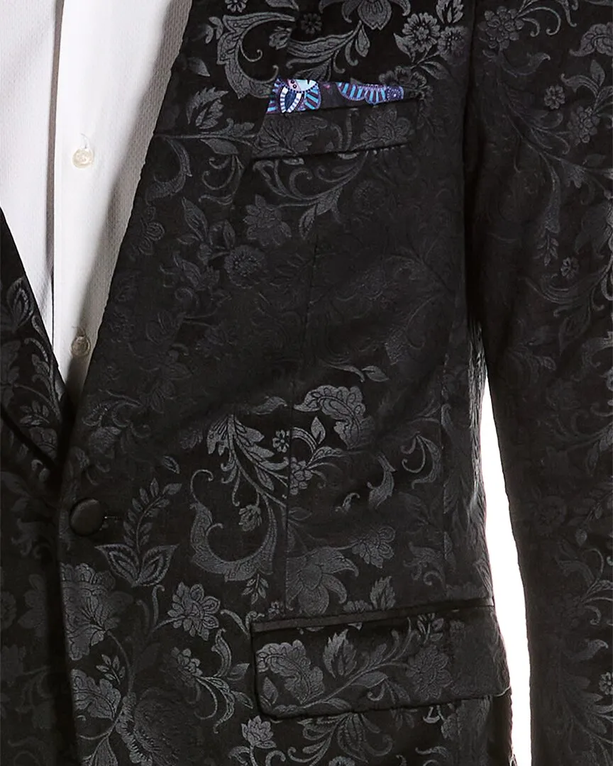 Paisley & Grau Regent Slim Fit Jacquard Samt Jacke