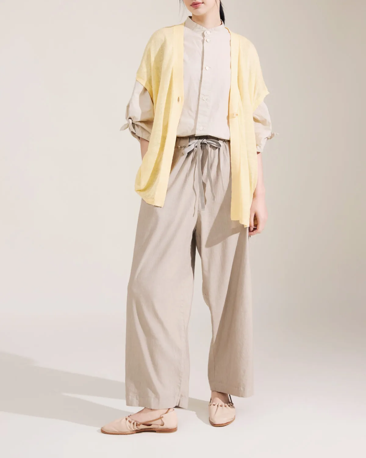 PAS DE CALAIS Französische Leinen-Stretch-Lockerhose Kleidung_Cocktail