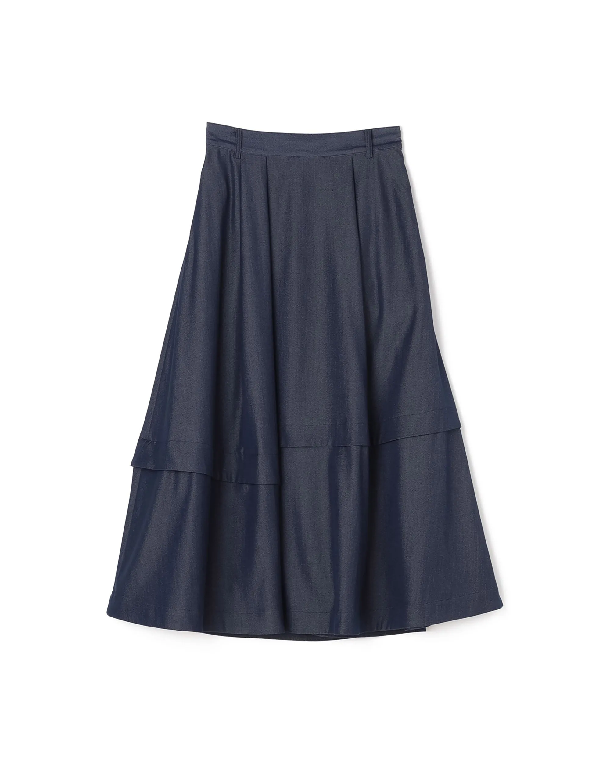 Poly-Rayon-Denim-ähnliche Kettenverzierung 2-Wege-Schlitzrock Kleidung_Atsuro-Tayama