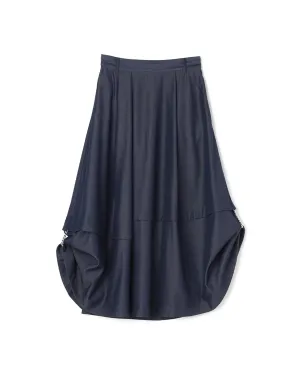 Poly-Rayon-Denim-ähnliche Kettenverzierung 2-Wege-Schlitzrock Kleidung_Atsuro-Tayama