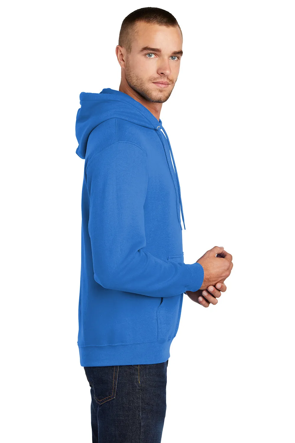 Port & Company Herren Core Pill Resistant Fleece Kapuzenpullover Hoodie mit Beuteltasche - Königsblau