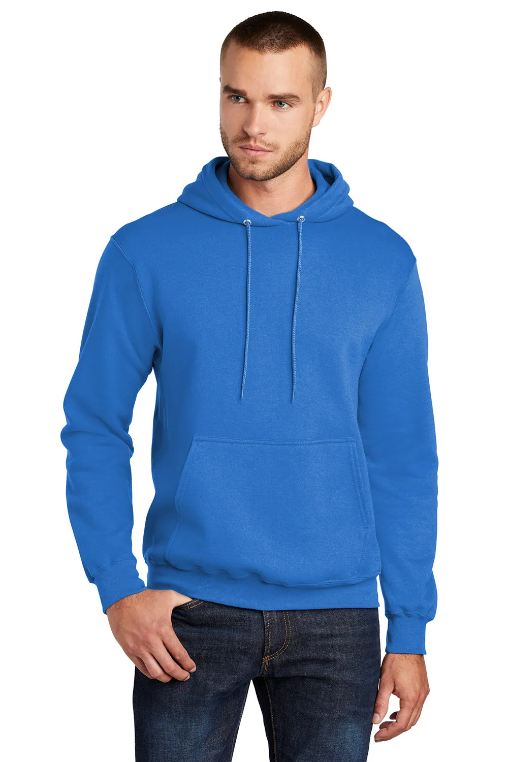 Port & Company Herren Core Pill Resistant Fleece Kapuzenpullover Hoodie mit Beuteltasche - Königsblau