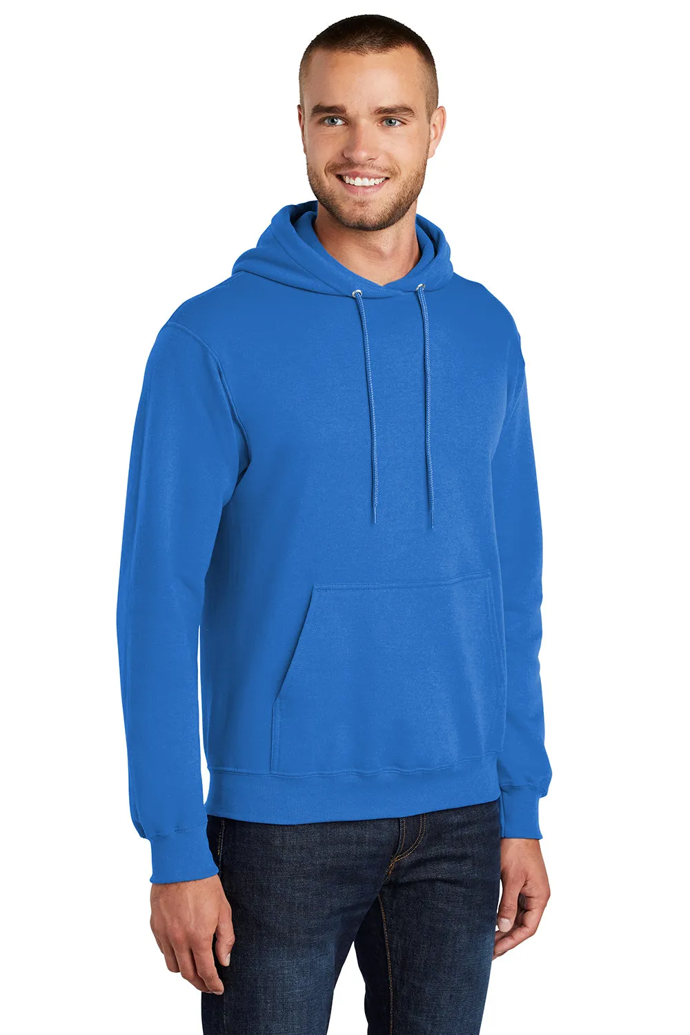 Port & Company Herren Core Pill Resistant Fleece Kapuzenpullover Hoodie mit Beuteltasche - Königsblau