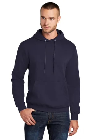 Port & Company Herren Core Pill Resistant Fleece Kapuzenpullover Hoodie mit Beuteltasche - Echt Marineblau