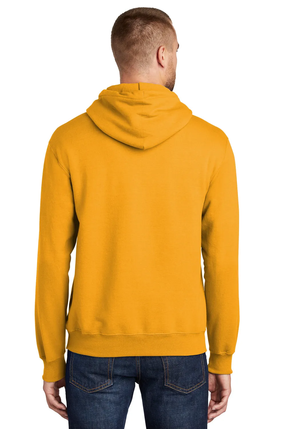 Port & Company Herren Essential Pille-resistente Fleece Kapuzenpullover Hoodie mit Beuteltasche - Gold