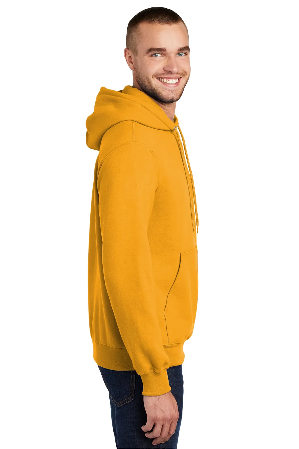 Port & Company Herren Essential Pille-resistente Fleece Kapuzenpullover Hoodie mit Beuteltasche - Gold