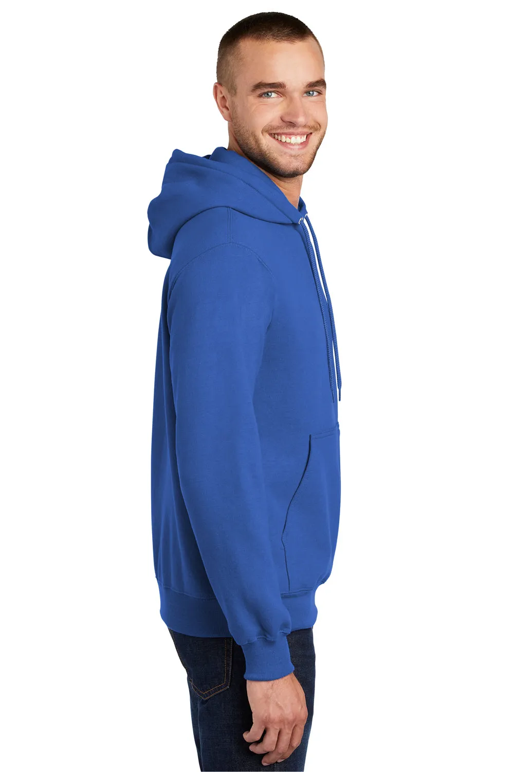 Port & Company Herren Essential Pilling-resistente Fleece Kapuzenpullover Hoodie mit Beuteltasche - Königsblau