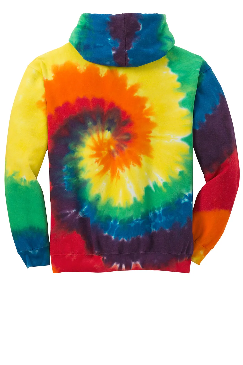 Port & Company Herren Kapuzenpullover mit Fleece-Futter und Kangaroo-Tasche - Regenbogen-Tie-Dye