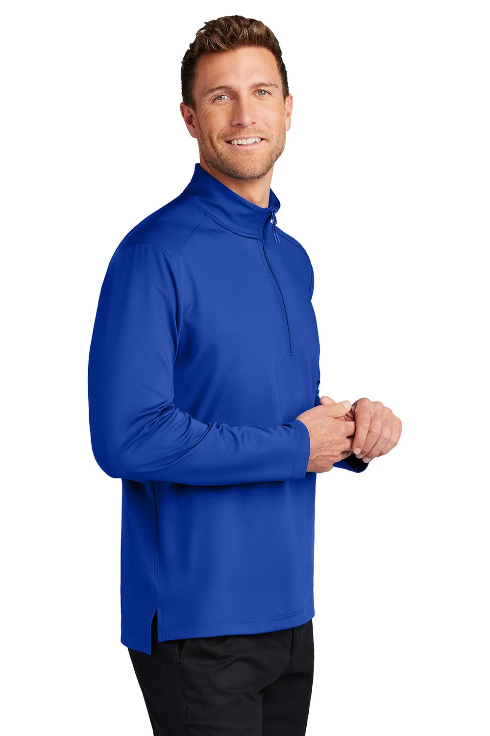 Port Authority Herren C-FREE Double Knit Feuchtigkeitstransportierendes 1/4-Zip Sweatshirt - Echtes Royalblau