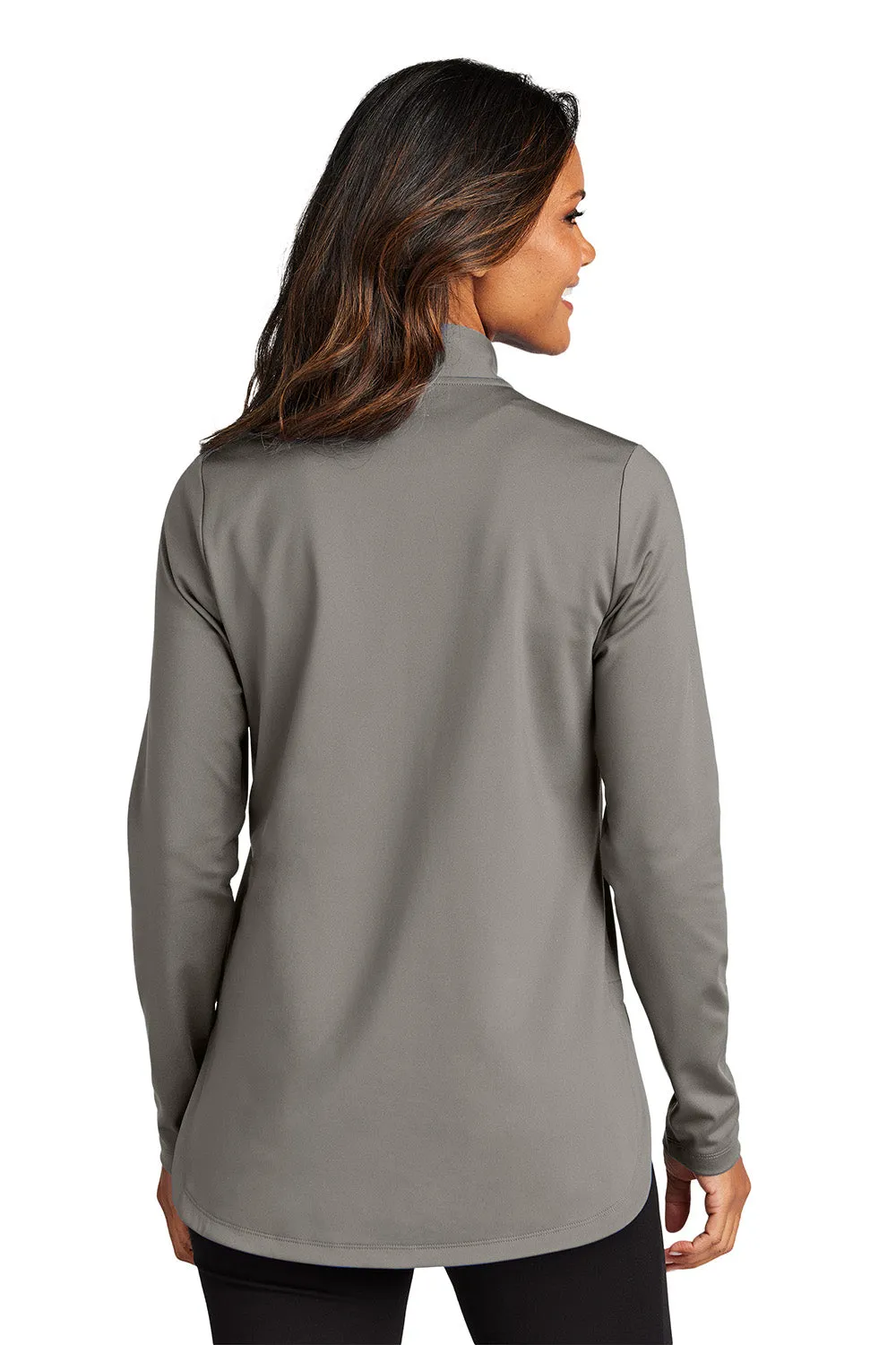 Port Authority Damen C-FREE Double Knit Feuchtigkeitstransportierendes 1/4-Zip Sweatshirt - Rauchgrau