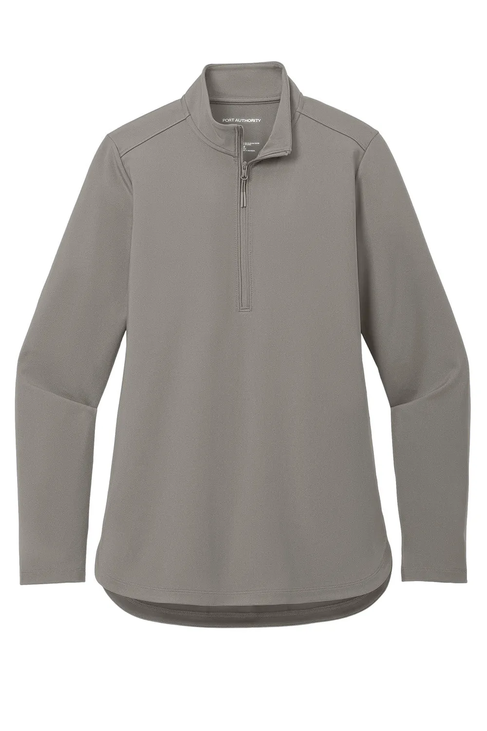 Port Authority Damen C-FREE Double Knit Feuchtigkeitstransportierendes 1/4-Zip Sweatshirt - Rauchgrau