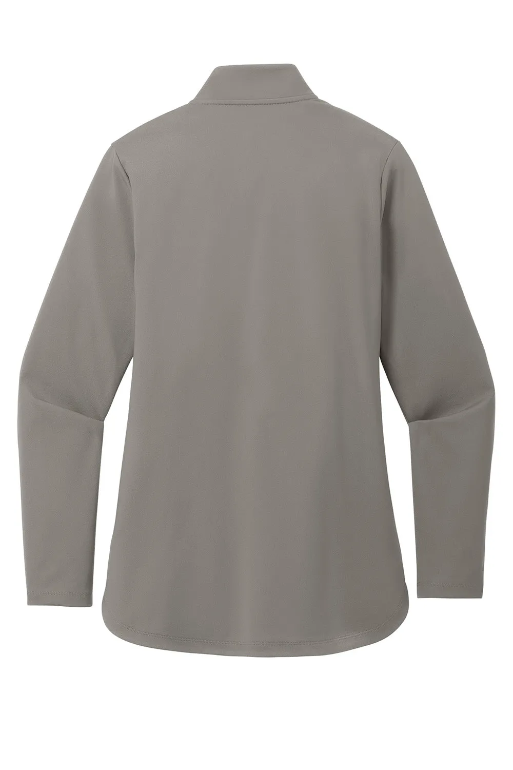Port Authority Damen C-FREE Double Knit Feuchtigkeitstransportierendes 1/4-Zip Sweatshirt - Rauchgrau