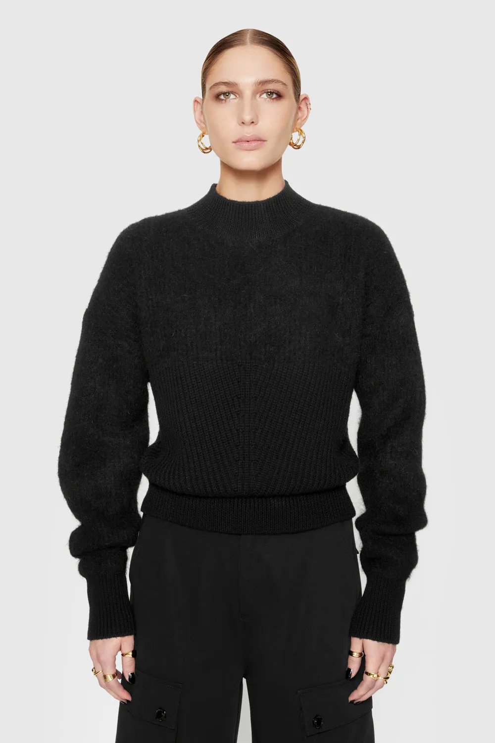 Priscilla Zweitextur-Pullover