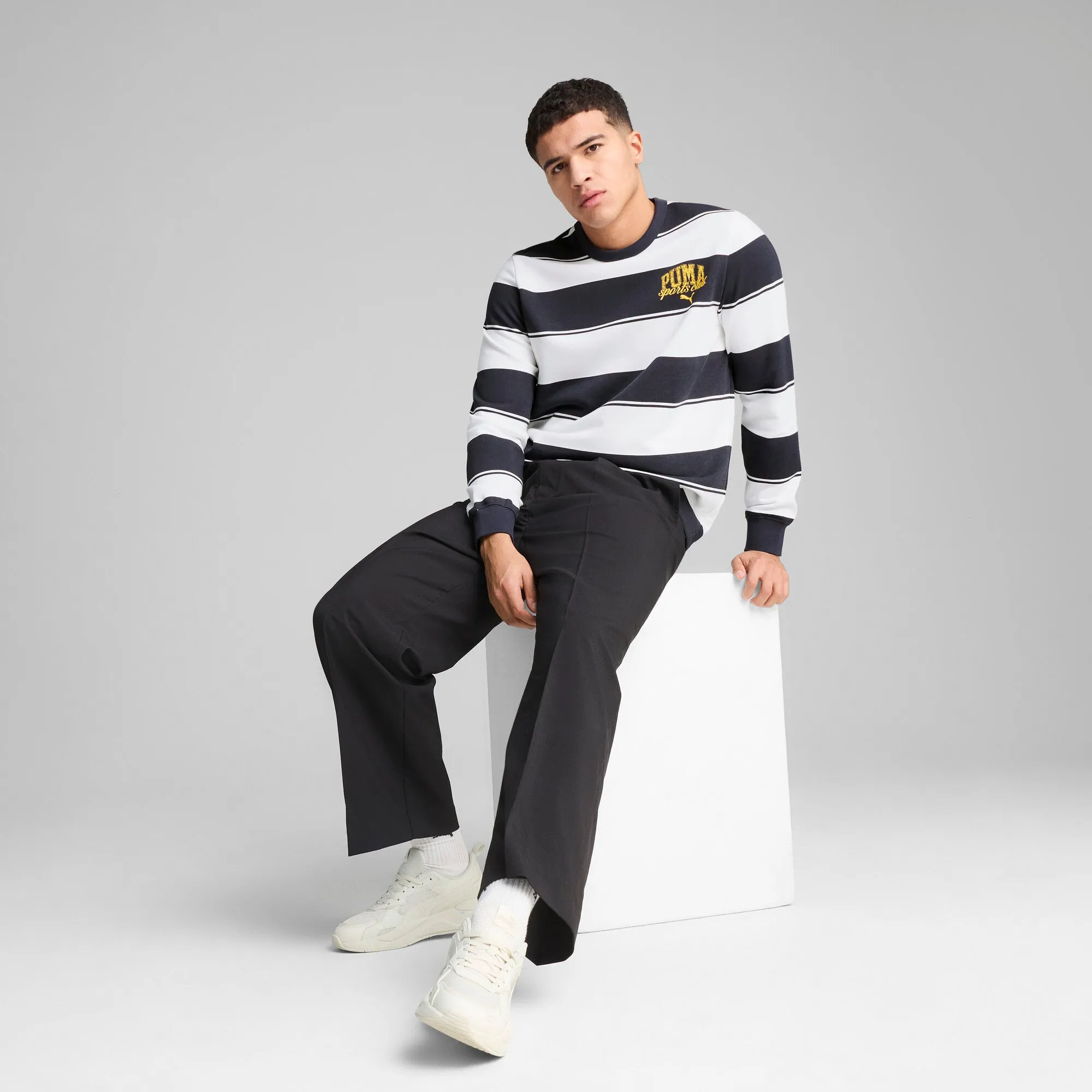 PUMA Herren Classic Gestreiftes Crew T-Shirt