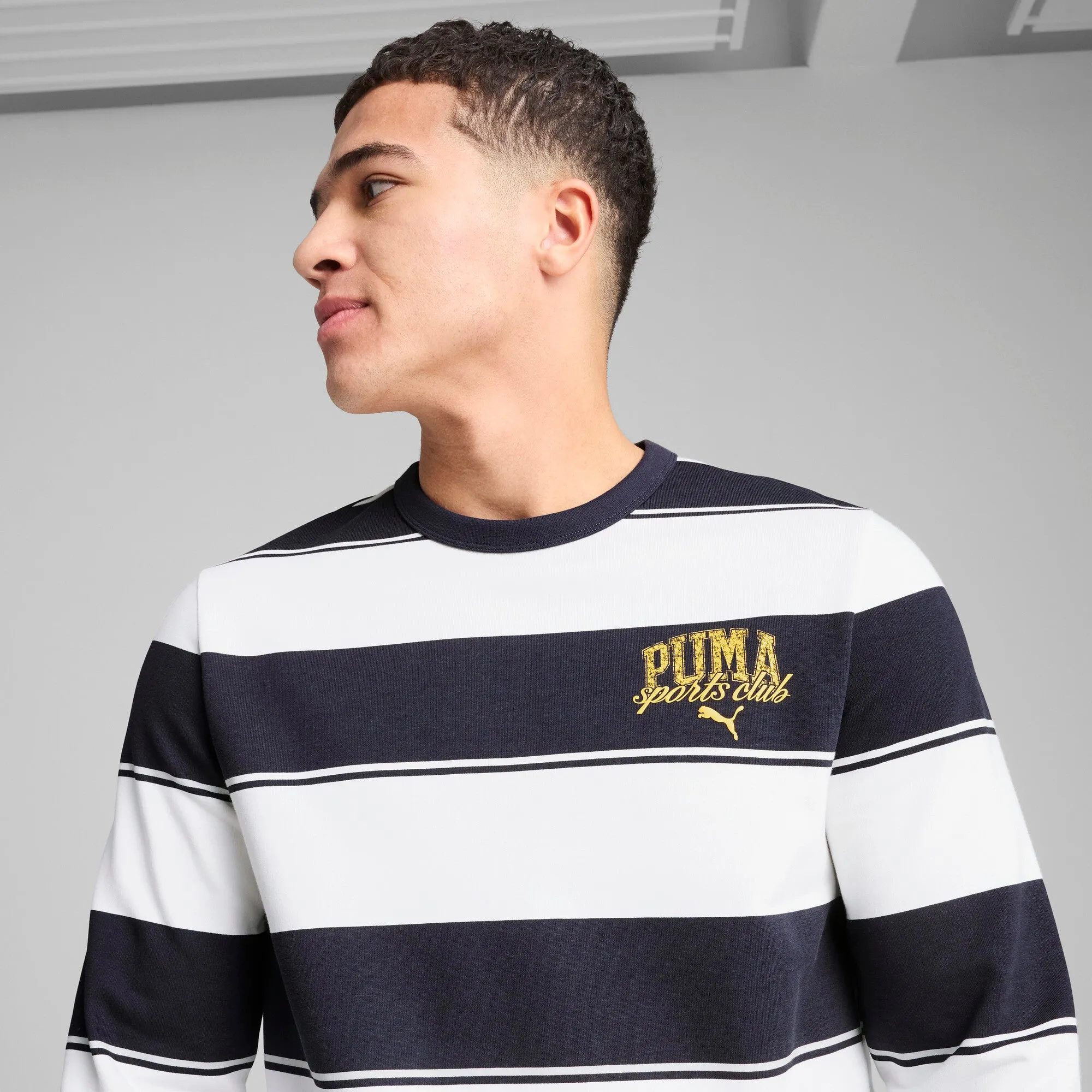 PUMA Herren Classic Gestreiftes Crew T-Shirt