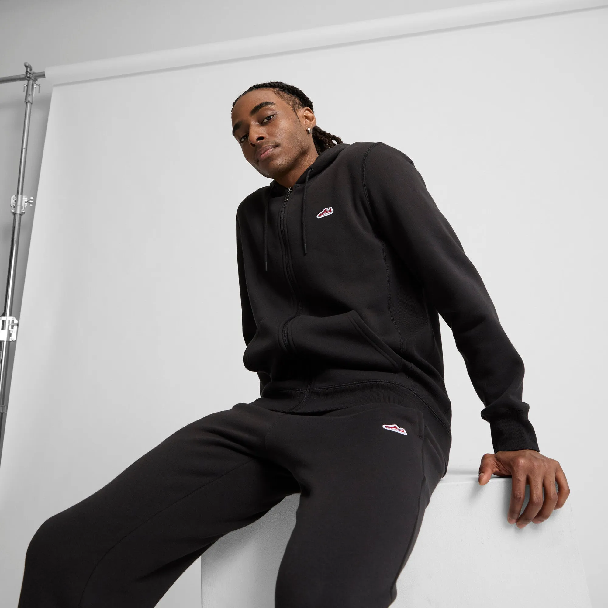 PUMA Herren Sweatjacke mit Logo aus Wildleder und Vollreißverschluss