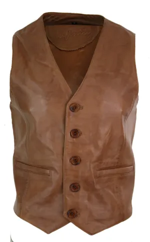 Echtes Leder Gilet Vintage Weste
