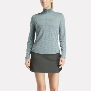 Reebok Bekleidung Damen Langarm Engineered Vector Jacquard 1/4-Zip Golf Pullover Top