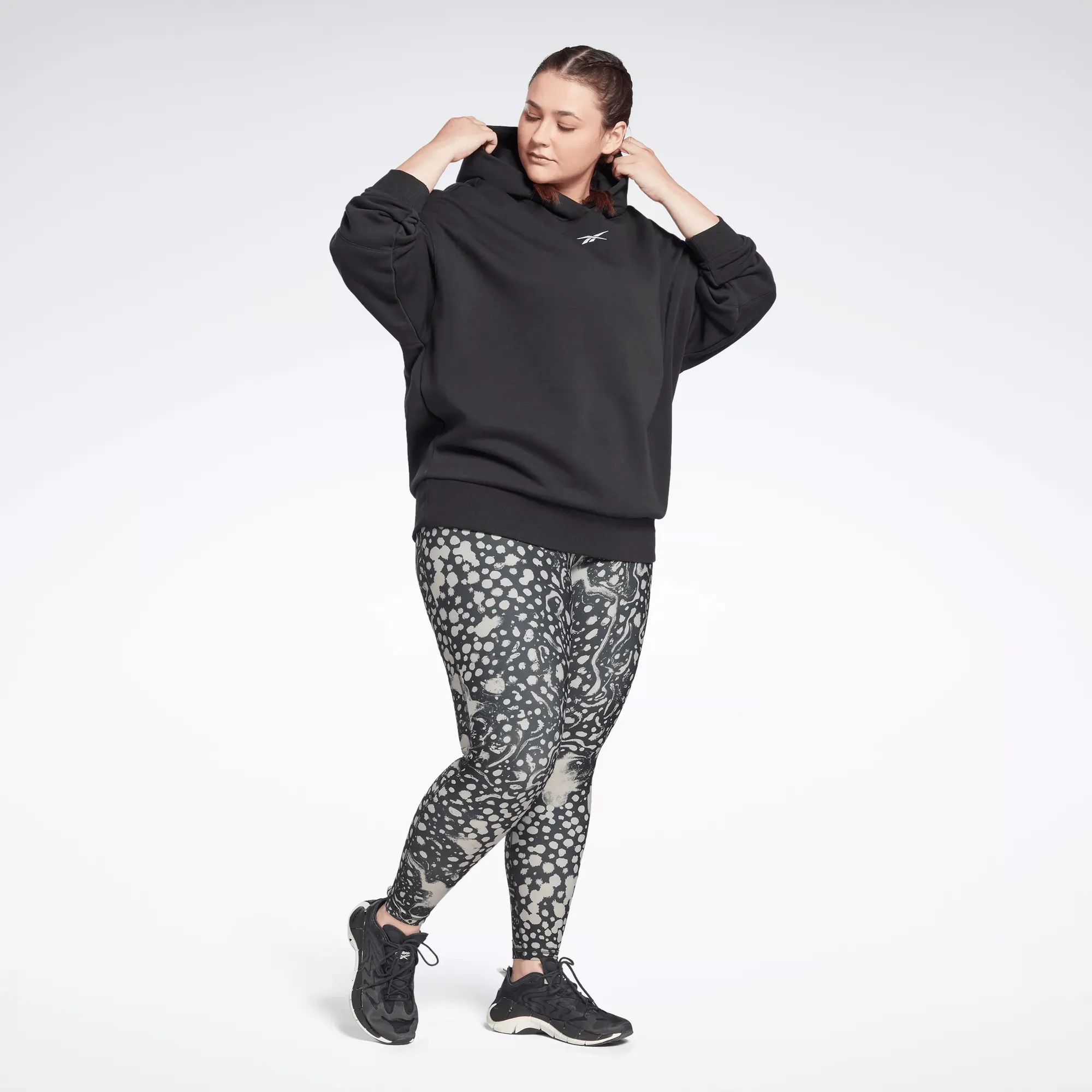 Reebok Bekleidung Damen Lux Übergroße Kapuzenjacke (Plus Size)