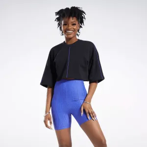 Reebok Damen Cardi B Crop T-Shirt Schwarz Reebok