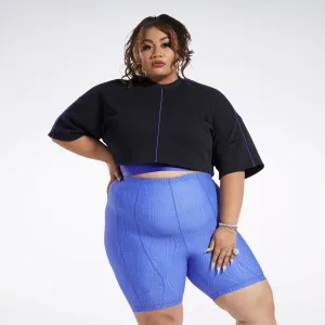 Reebok Damen Cardi B Crop T-Shirt (Plus Size) Schwarz Reebok