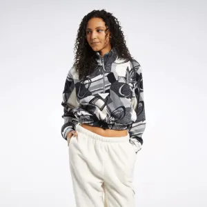 Reebok Damen Classics Winter Print Halbzip-Pullover Grau Reebok