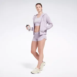 Reebok Damen Identity French Terry Zip-Up Hoodie mit kleinem Logo in Lila von Reebok