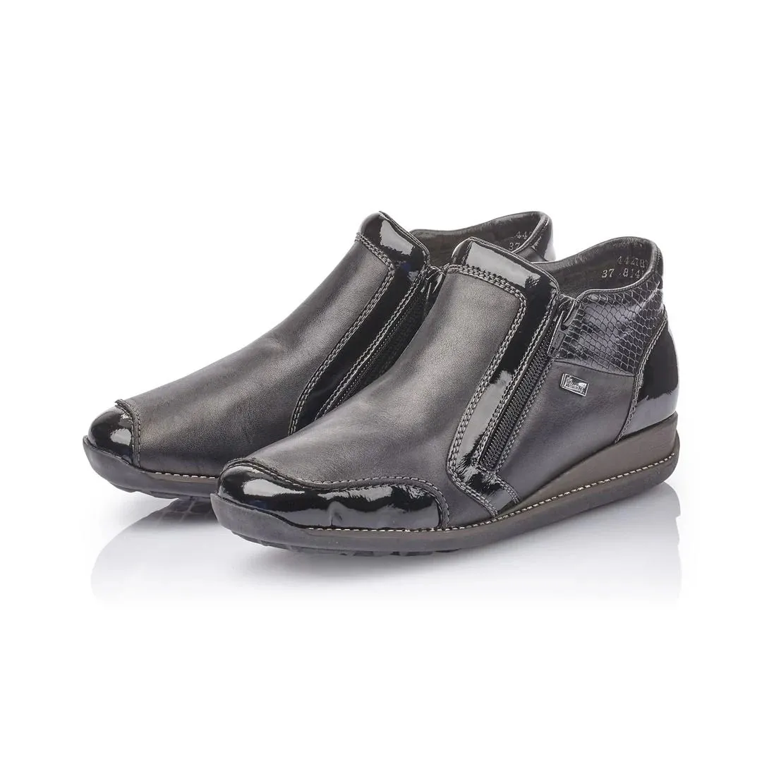 Rieker Schuhe 44278-00 Reißverschluss RTex Schwarz