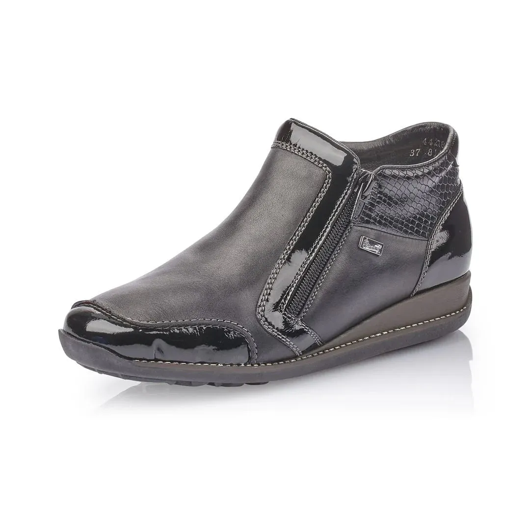 Rieker Schuhe 44278-00 Reißverschluss RTex Schwarz