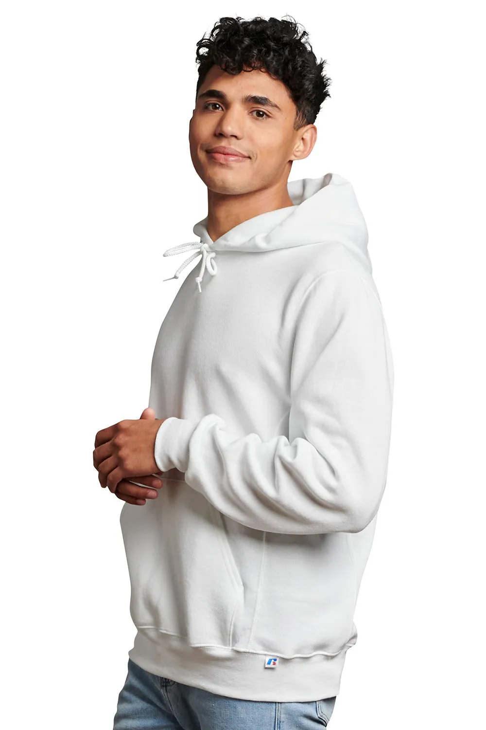 Russell Athletic Herren Dri-Power Feuchtigkeitstransportierende Kapuzenpullover Hoodie mit Kangaroo-Tasche - Weiß
