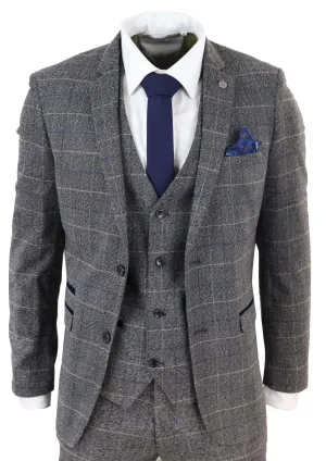 Scott 3-teiliger Anzug Fischgräten-Tweed