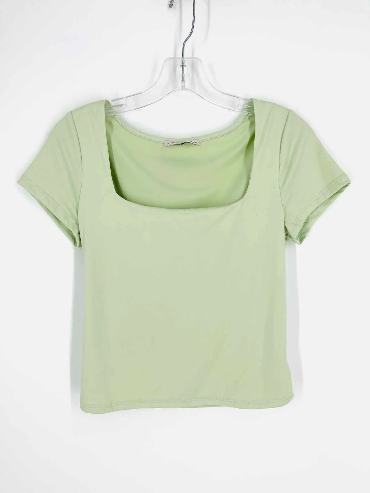 Sincerely Jules Größe M Mint Quadratischer Ausschnitt Einfarbige Tops Top-Kurzarm