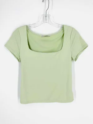 Sincerely Jules Größe M Mint Quadratischer Ausschnitt Einfarbige Tops Top-Kurzarm
