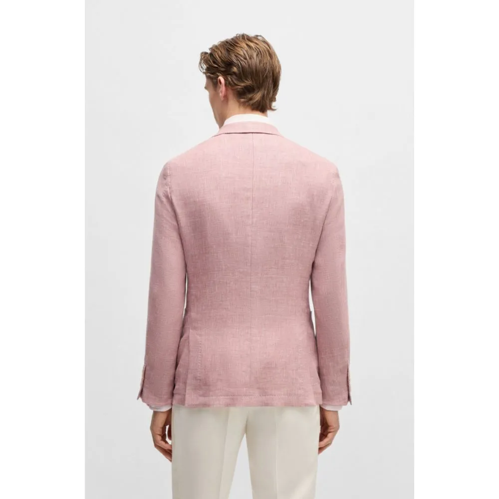 Slim-fit Blazer in Leinen, Wolle, Seide und Stretch