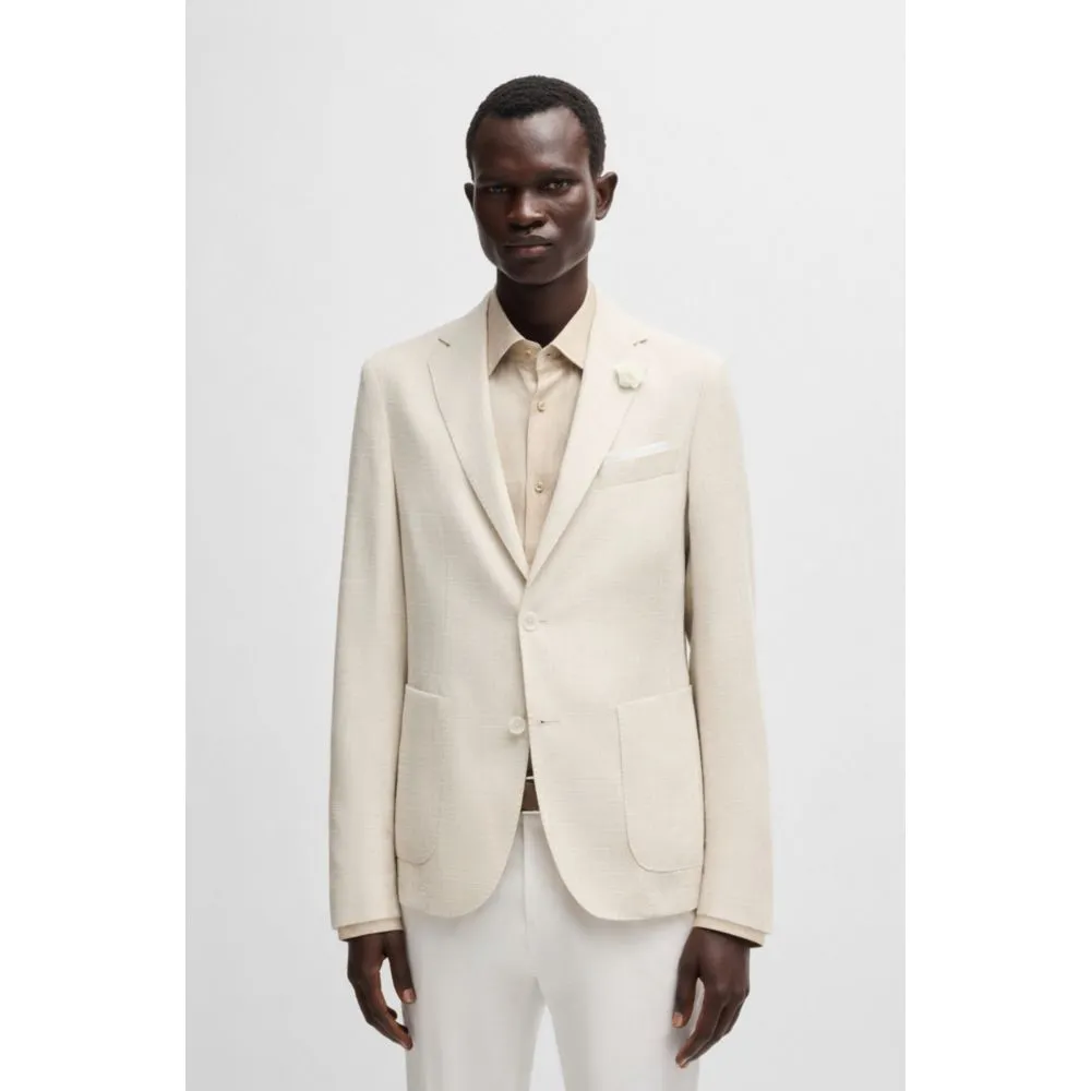 Slim-fit Blazer in fein gemustertem Stoff