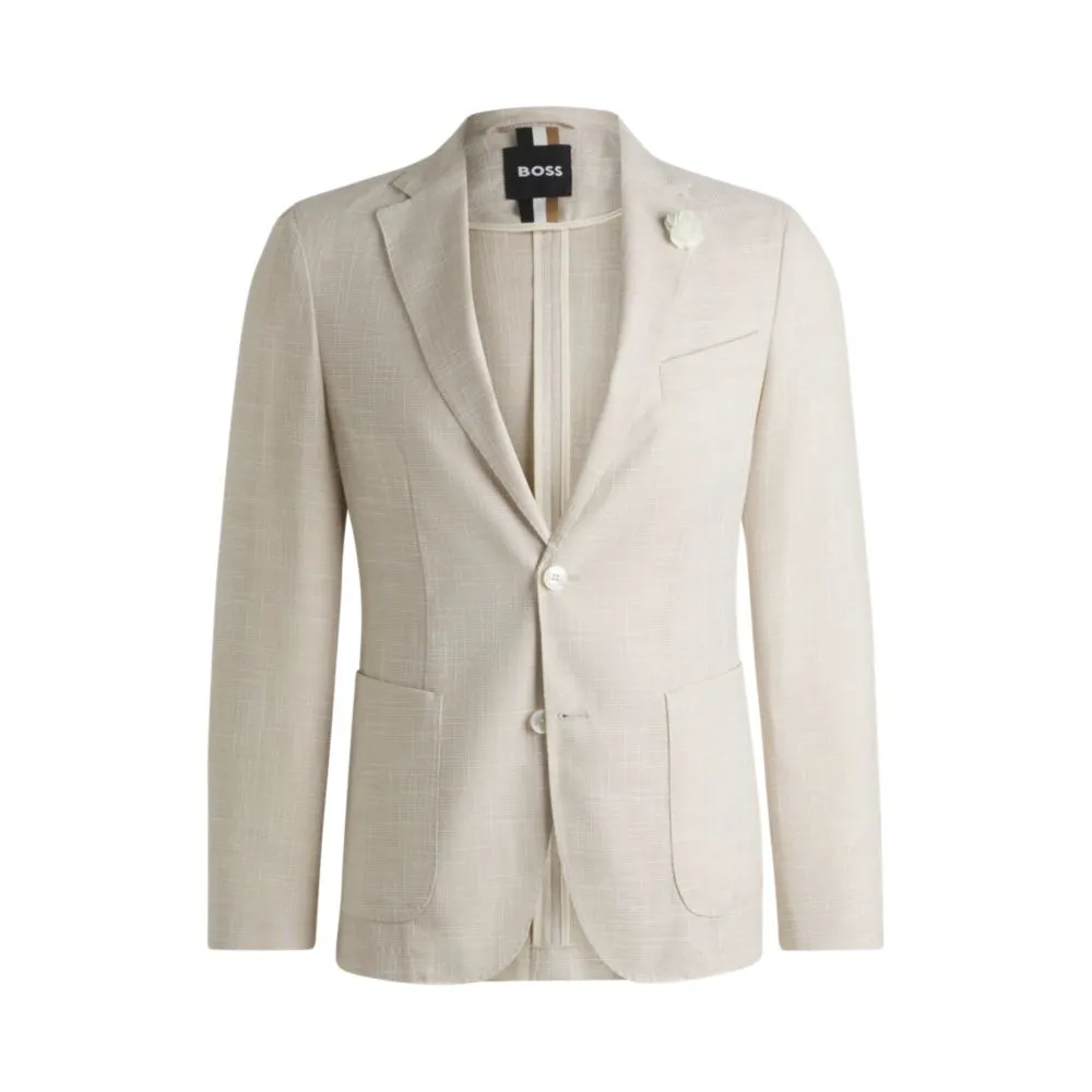 Slim-fit Blazer in fein gemustertem Stoff