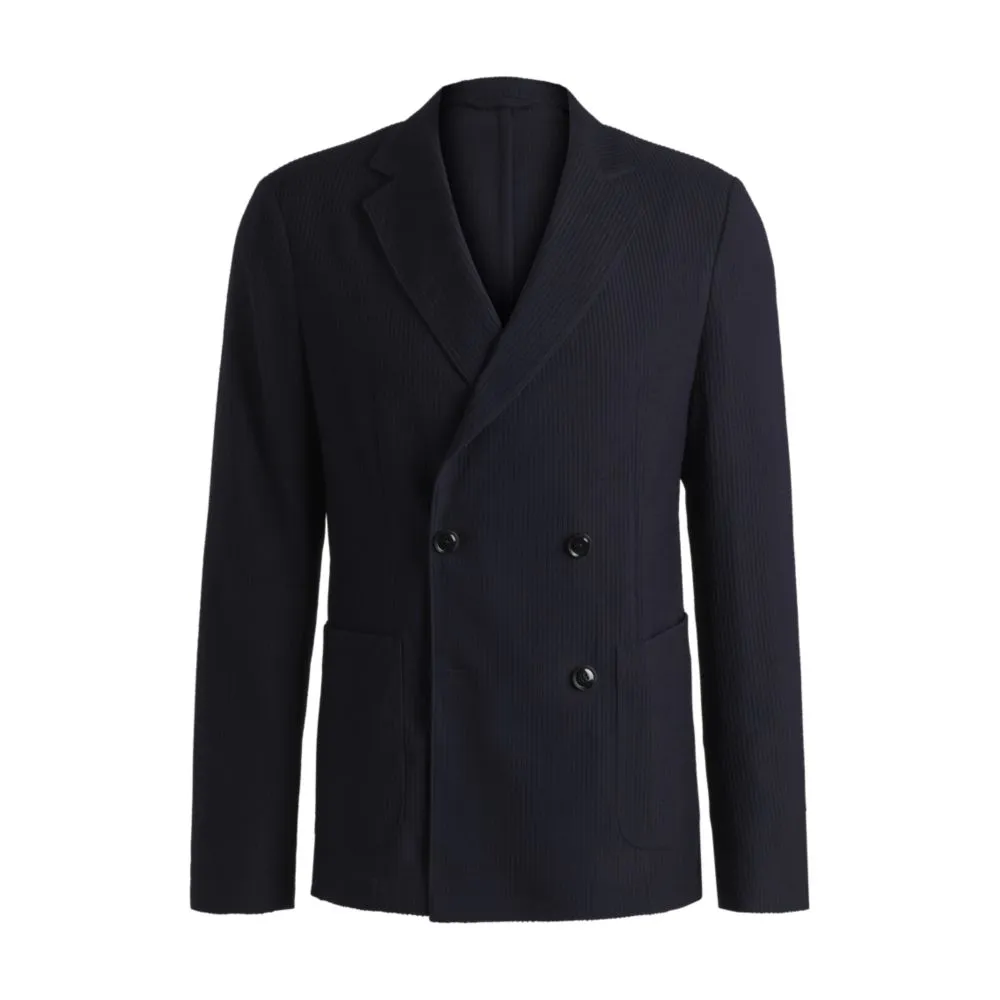 Slim-fit Blazer aus gemustertem Wollstoff