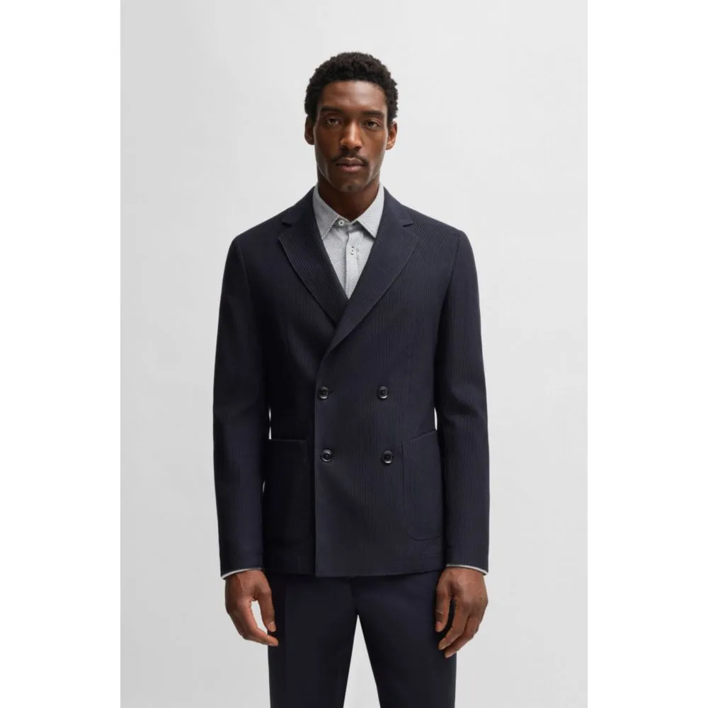 Slim-fit Blazer aus gemustertem Wollstoff