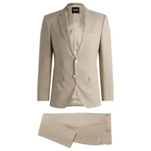 Slim-fit Anzug aus gemusterter Leinen-Mischung