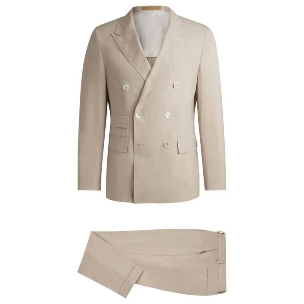 Slim-Fit-Anzug aus gemusterter Wolle und Seide