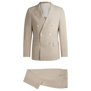 Slim-Fit-Anzug aus gemusterter Wolle und Seide