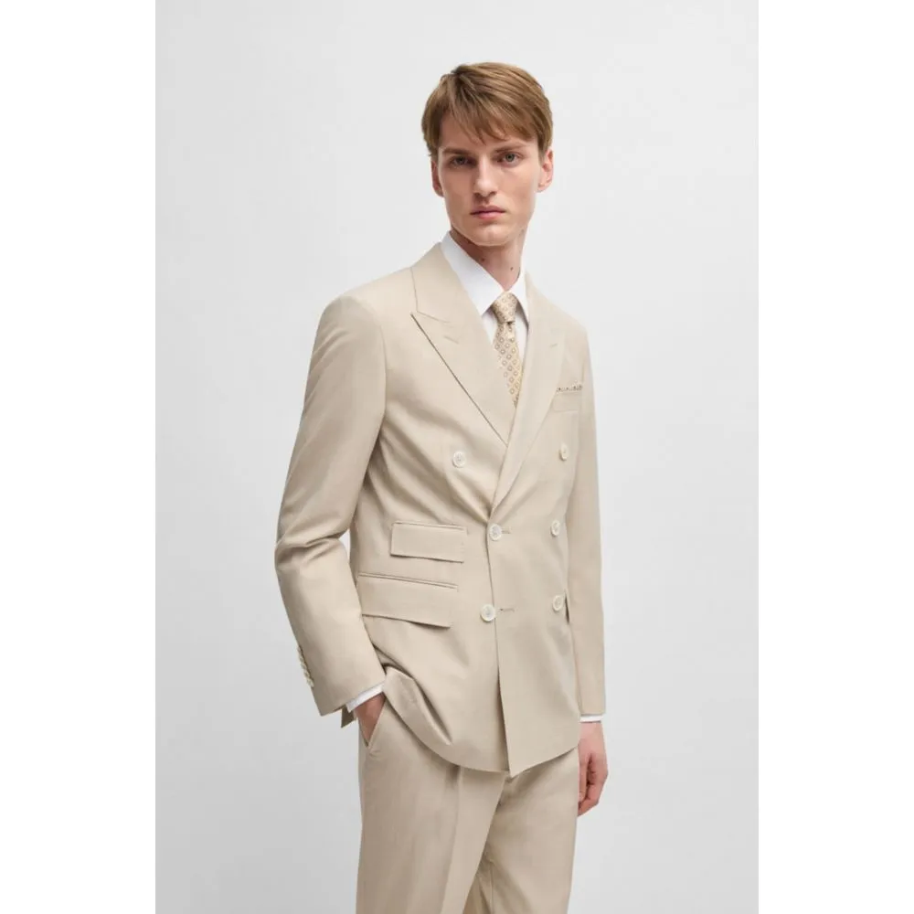 Slim-Fit-Anzug aus gemusterter Wolle und Seide