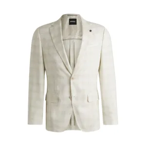 Slim-fit Sakko in kariertem Wollmix