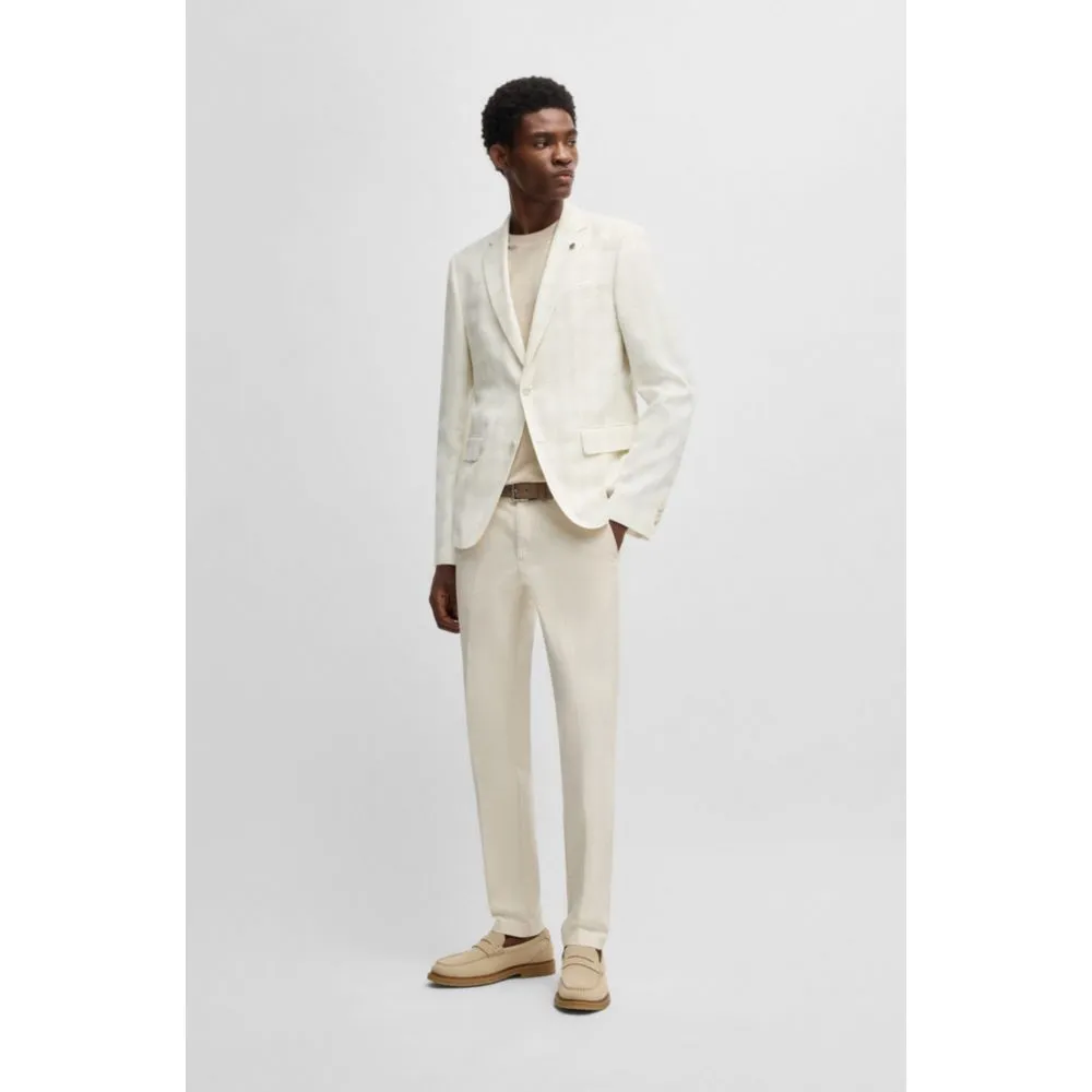 Slim-fit Sakko in kariertem Wollmix