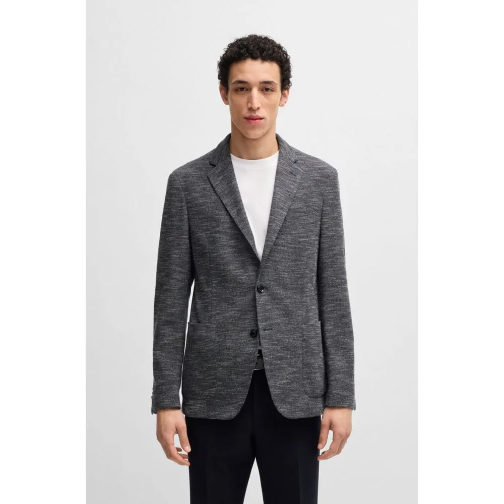 Slim-fit Sakko in mikro-gemustertem Stretchstoff