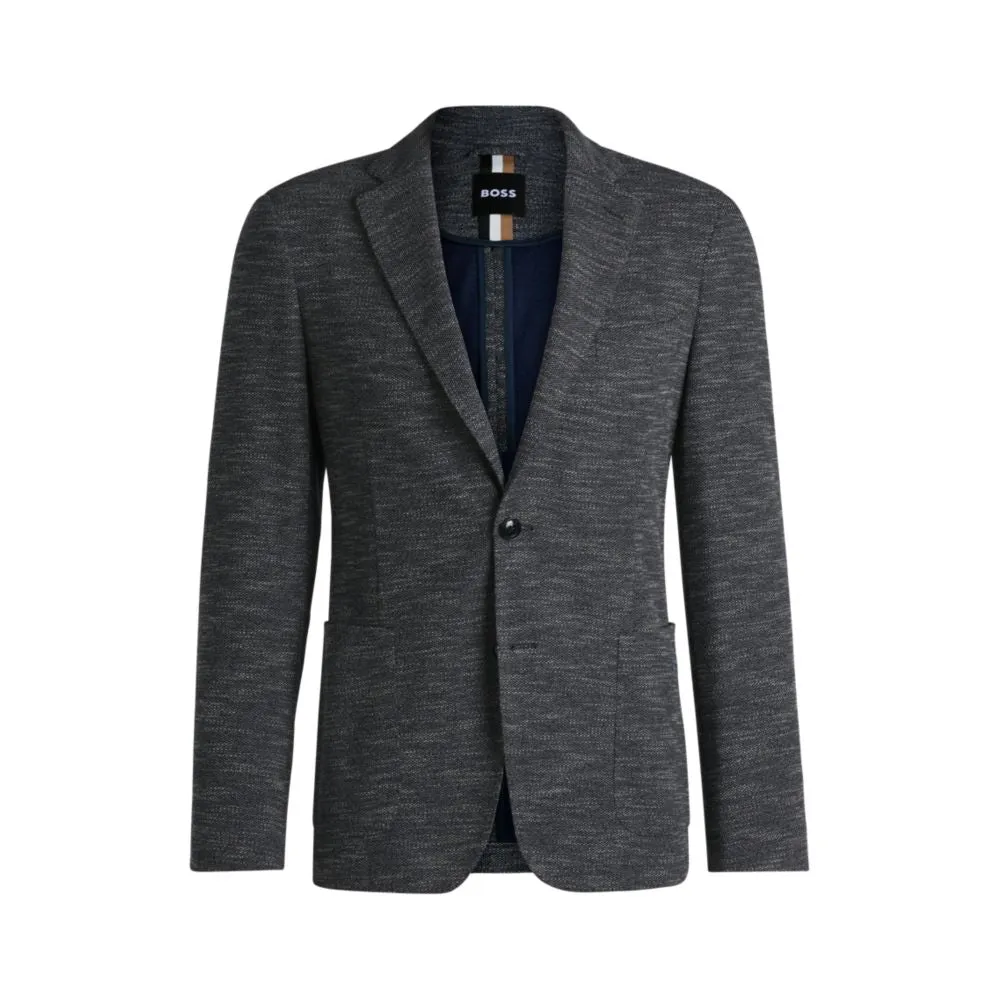 Slim-fit Sakko in mikro-gemustertem Stretchstoff
