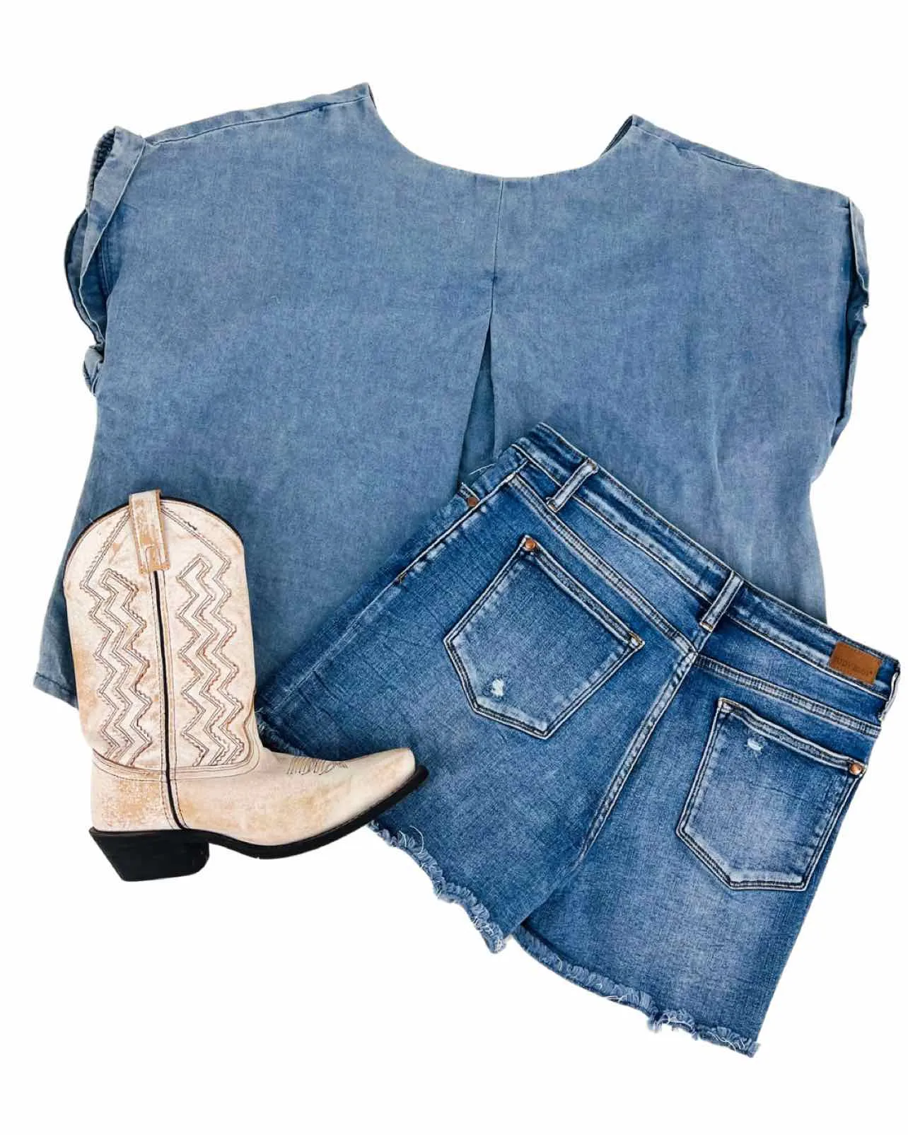 So Me Größe L Denim Bundstoff Tops Top-Kurzarm
